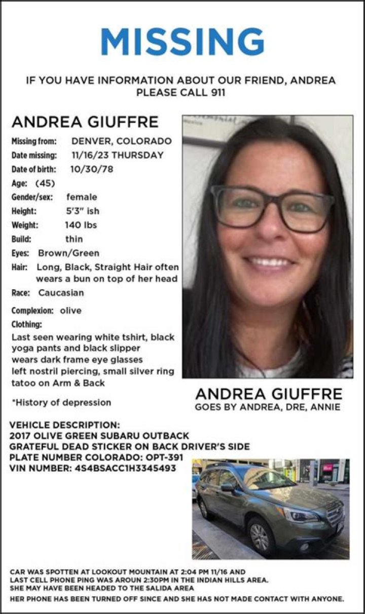 Andrea Giuffre Missing: Police Announced the Missing of Denver, Colorado Woman, Andrea Giuffre