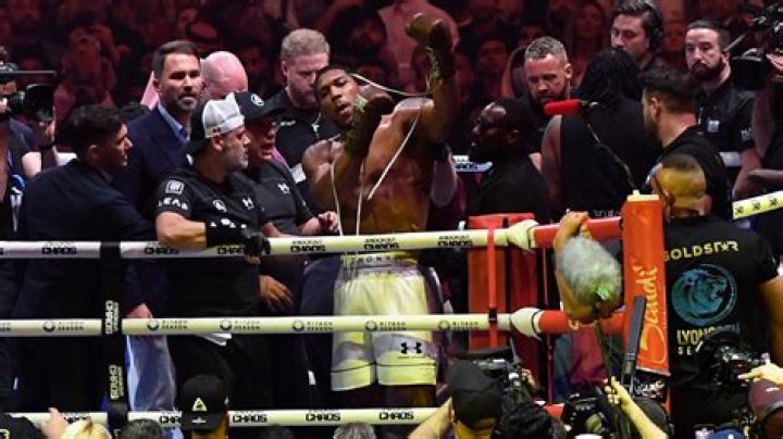 Anthony Joshua knocks out MMA star Francis Ngannou in the 2nd round of a one-sided boxing match