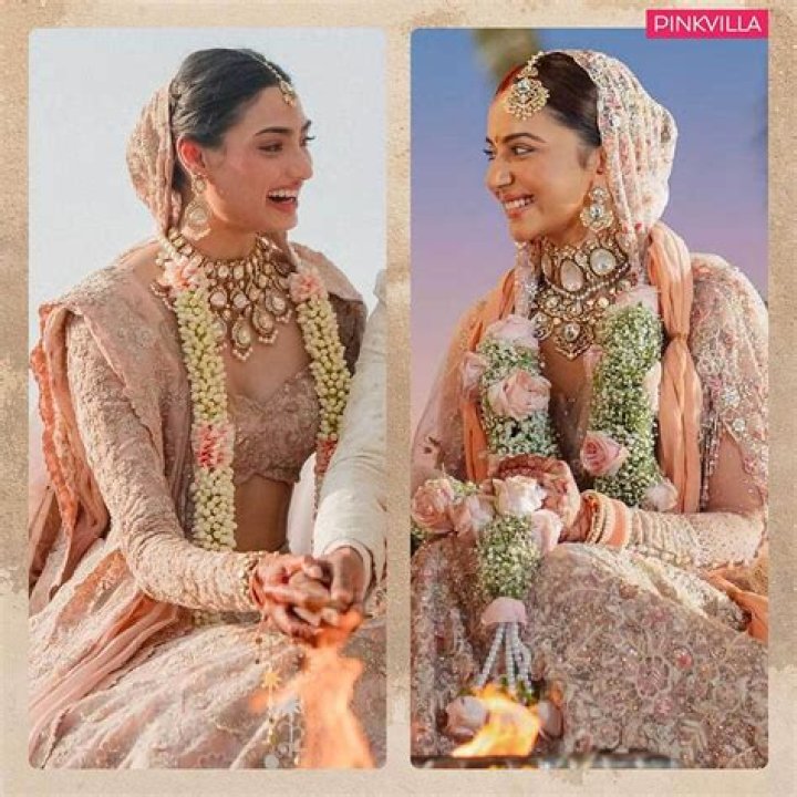 Athiya Shetty in Anamika Khanna or Rakul Preet Singh in Tarun Tahiliani; Which Bollywood bride pulled off pastel lehenga better?