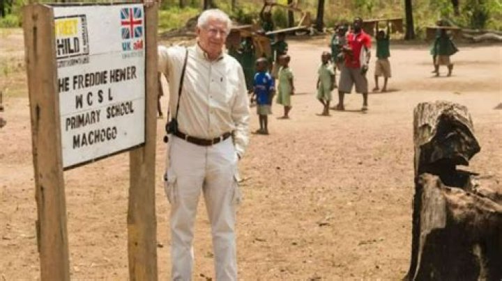 Countdown and The Apprentice star Nick Hewer looks worlds away from the boardroom as he makes charity trip to Africa