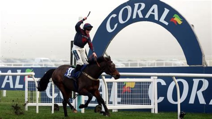 Datsalrightgino wins the Coral Gold Cup at odds of 16-1 after epic ride by jockey Gavin Sheehan