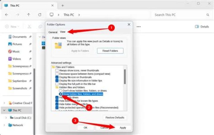 Display Hidden Folders in XP