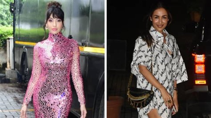 Fashion Face-Off: Malaika Arora vs Nora Fatehi; Who wore sheer embellished bodycon dress better?