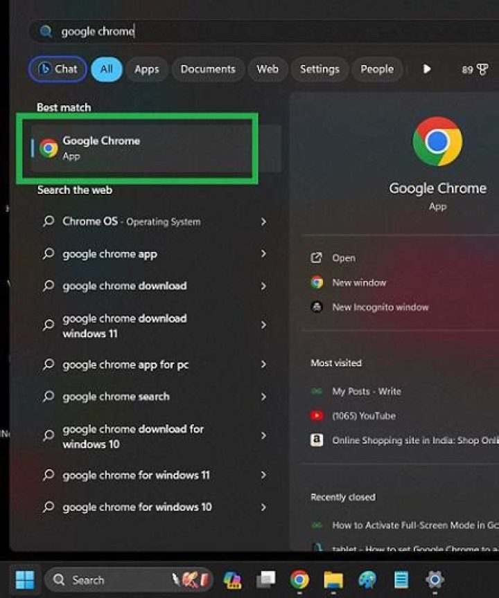 How to activate full-screen mode in google chrome