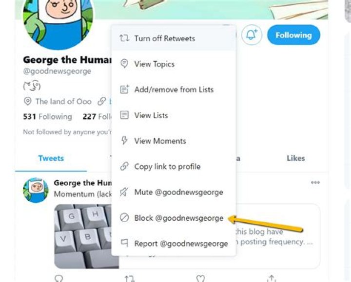 How to block someone on twitter