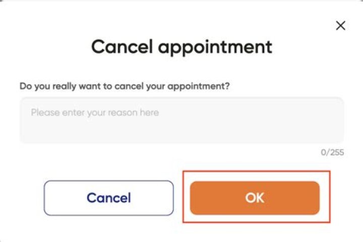How to cancel an appointment