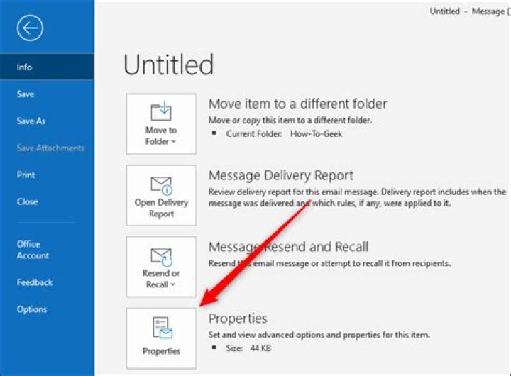 How to read message headers in outlook