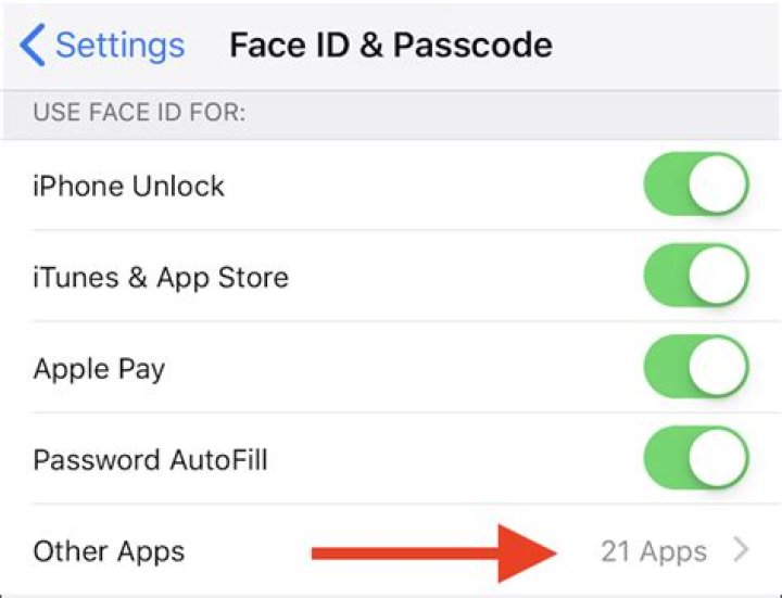 How to revoke face id access for apps