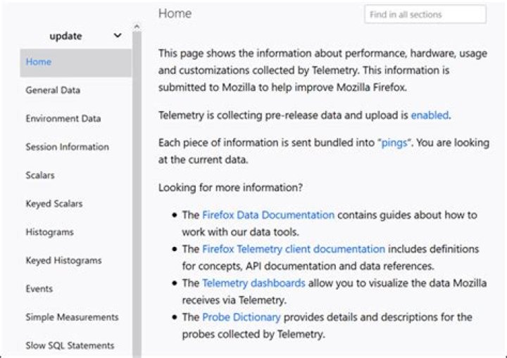 How to see (and disable) the telemetry data firefox collects about you