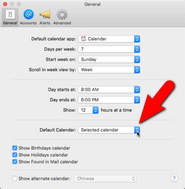 How to set the default calendar for new appointments in ios and os x