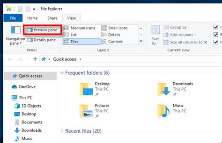 How to show file explorer’s preview pane on windows 10
