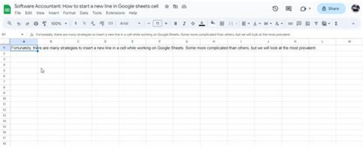How to Start a New Line in a Cell in Google Sheets