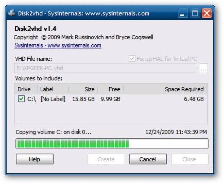 How to turn a physical computer into a virtual machine with disk2vhd