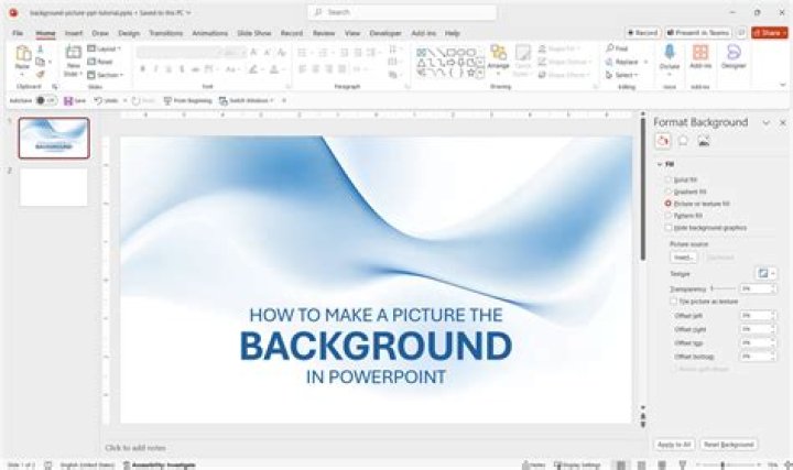 How to use an image as the background in powerpoint