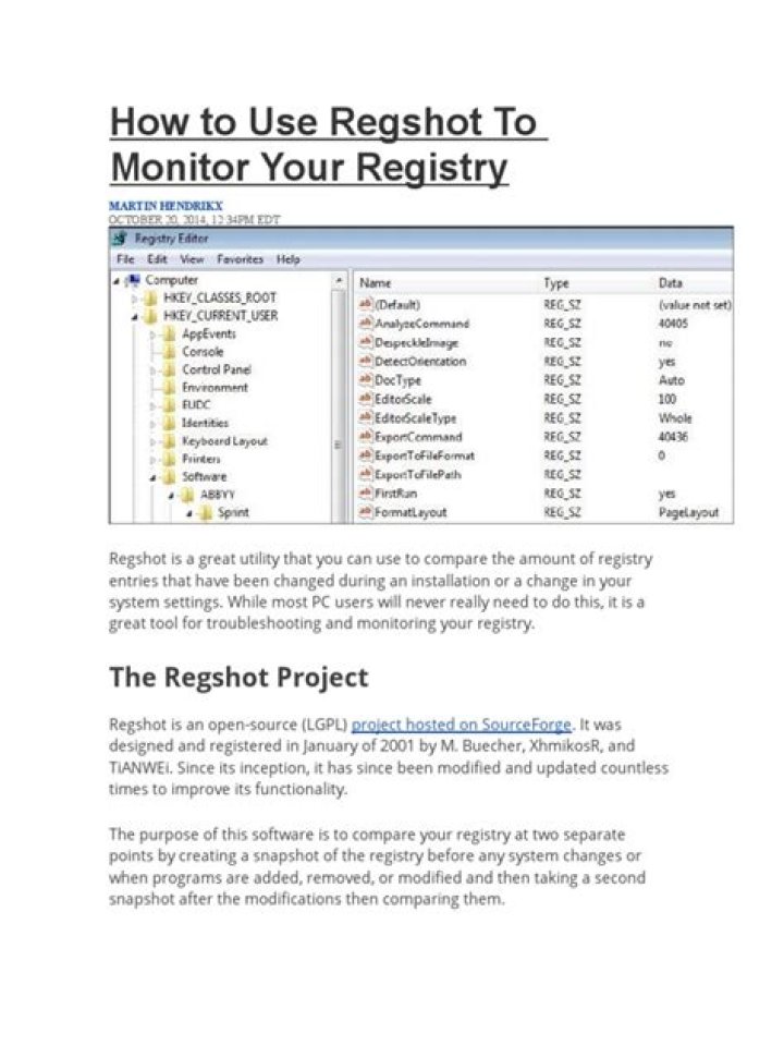 How to Use Regshot To Monitor Your Registry