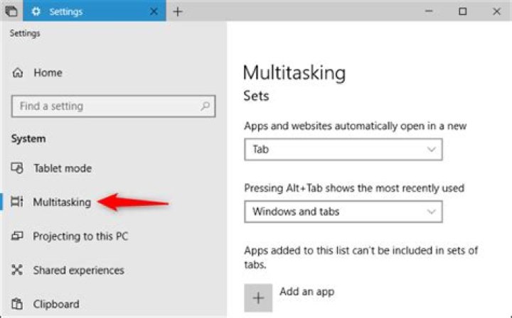 How to use sets in windows 10 to organize apps into tabs