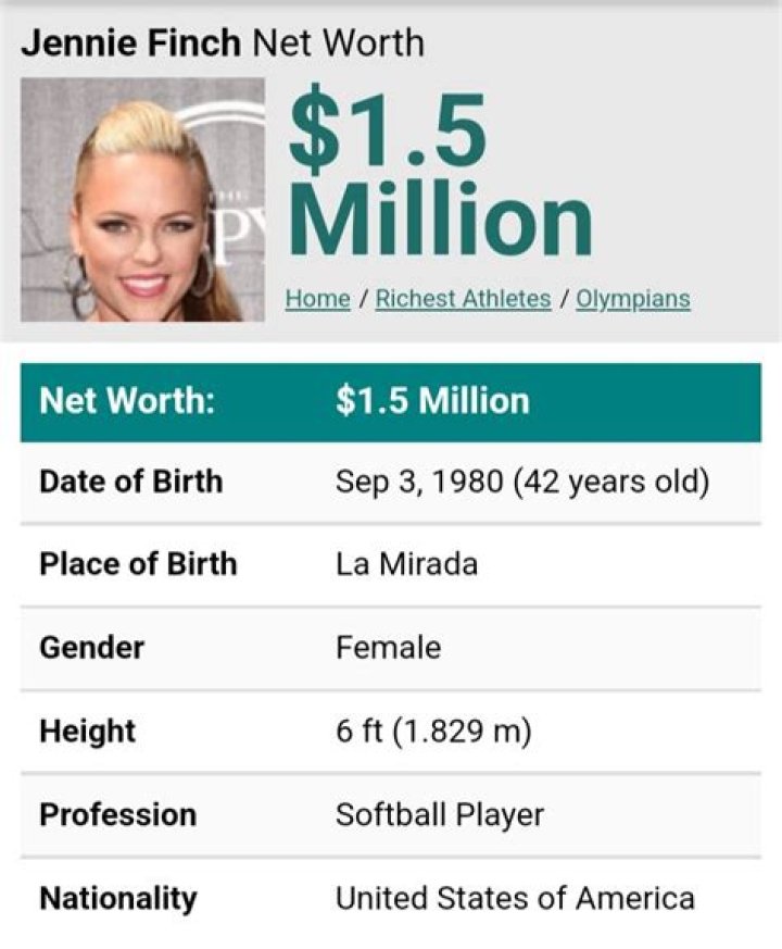 Jennie Finch Net Worth & Career Earnings [2023 Update]