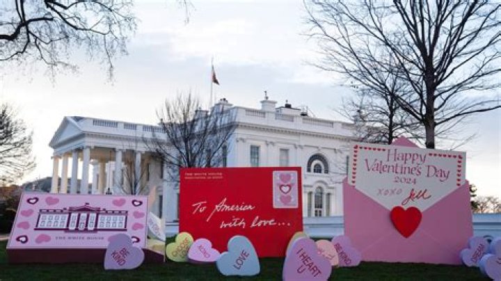 Jill Biden sends Valentine’s Day love to Americans with an art display on the White House lawn
