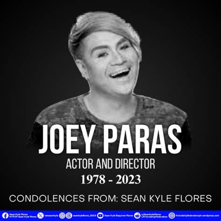 Joey Paras Obituary; Theater Actor And Comedian Joey Paras Has passed away.