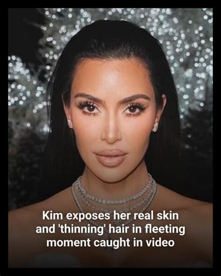 Kim Kardashian exposes her real skin and 'thinning' hair in fleeting moment caught in video with North at home