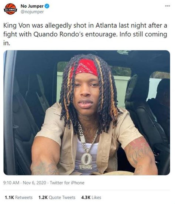 King Von dead: Rapper killed in Atlanta shootout