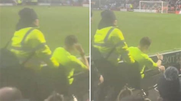 Linesman forced off in WHEELCHAIR after suffering freak injury in non-league clash
