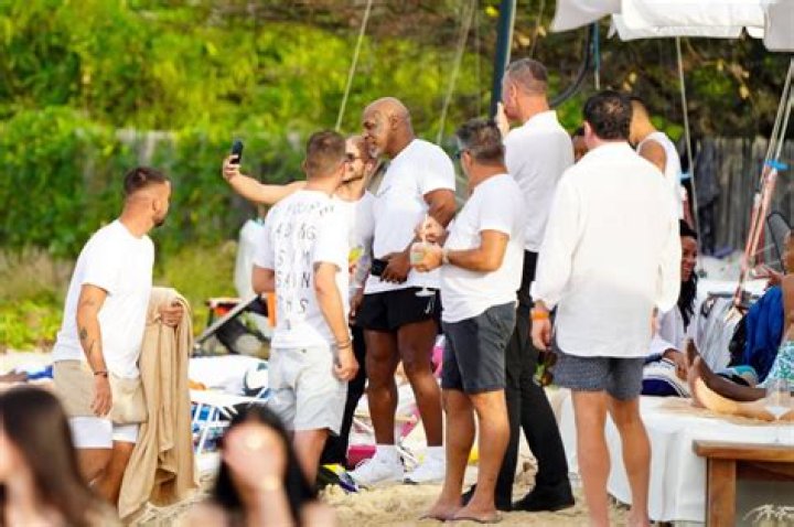 Mike Tyson spotted relaxing at luxurious Nikki Beach resort on St Barts as heavyweight legend soaks up Christmas sun