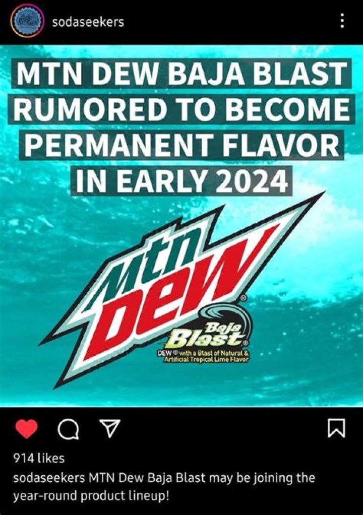 MTN Dew's Baja Blast Becomes Permanent Flavor (for the Next Year)