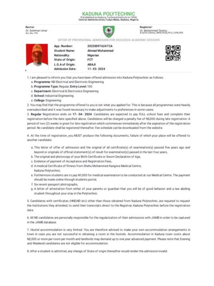 New: Kaduna Polytechnic HND Admission Form 2024 – Buy Forms & Apply Here