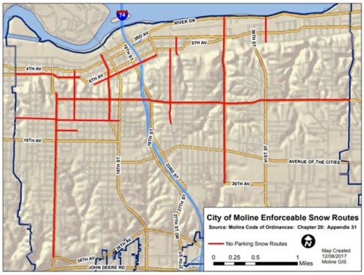 Snow routes in Rock Island, Davenport, Moline, East Moline and Bettendorf