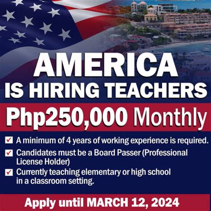 Teaching Jobs In USA For International Teachers 2022/2023