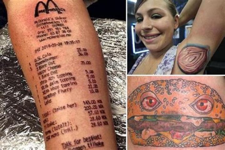 These awful food tattoos will put you right off your meal and leave you feeling queasy