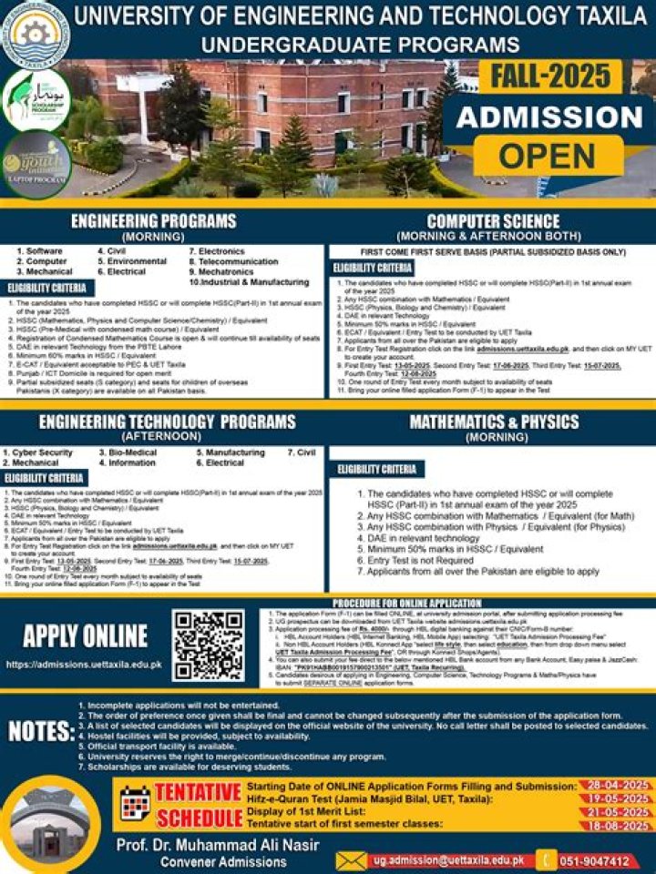 UET Taxila Jobs 2024 | Application Form Advertisement