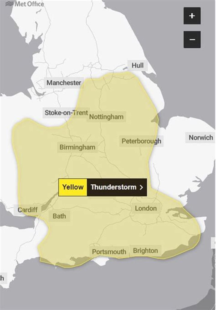 UK weather: Exact time yellow rain warning will hit as heavy downpours & 'tornado' batter Britain - with more to come