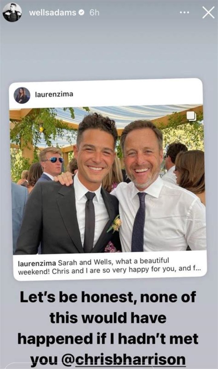Wells Adams bartends at his wedding and gives major credit to Chris Harrison