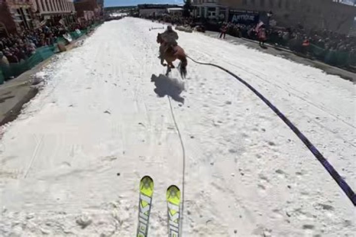What do you get when you cross rodeo with skiing? The wild and wacky Skijoring