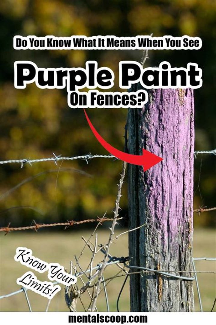 What does purple paint on a fence mean