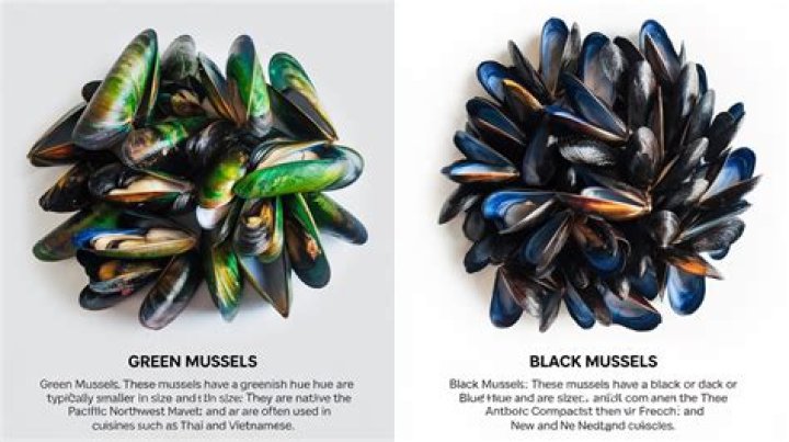 What is the difference between blue and green mussels?